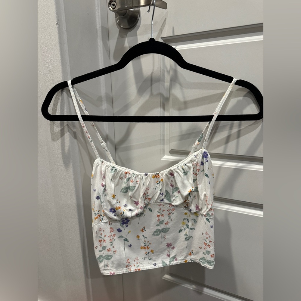 Pacsun Cropped Floral Tank Top